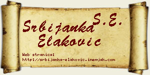 Srbijanka Elaković vizit kartica